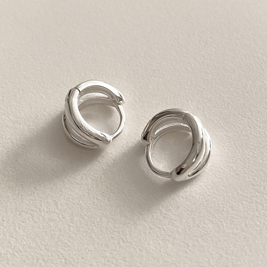 Mini Double Line Huggie Earrings