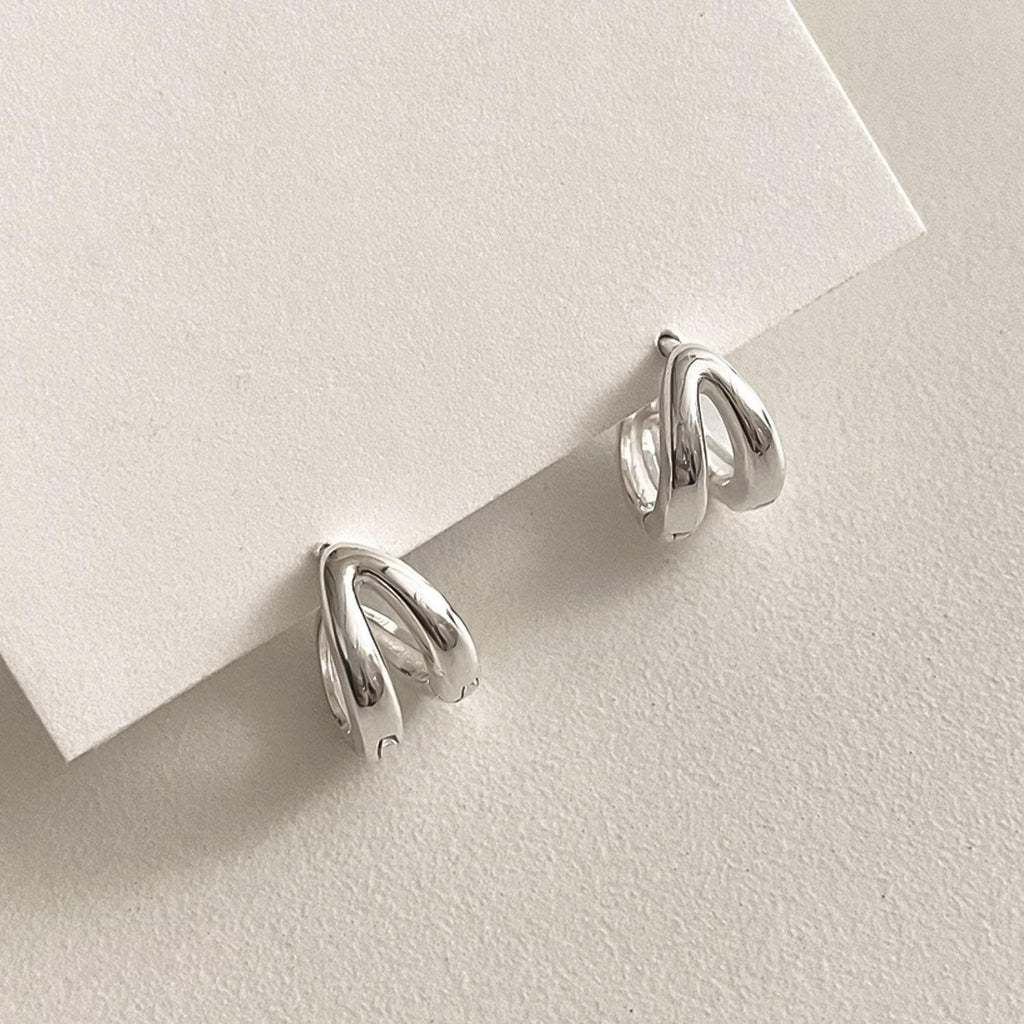 Mini Double Line Huggie Earrings
