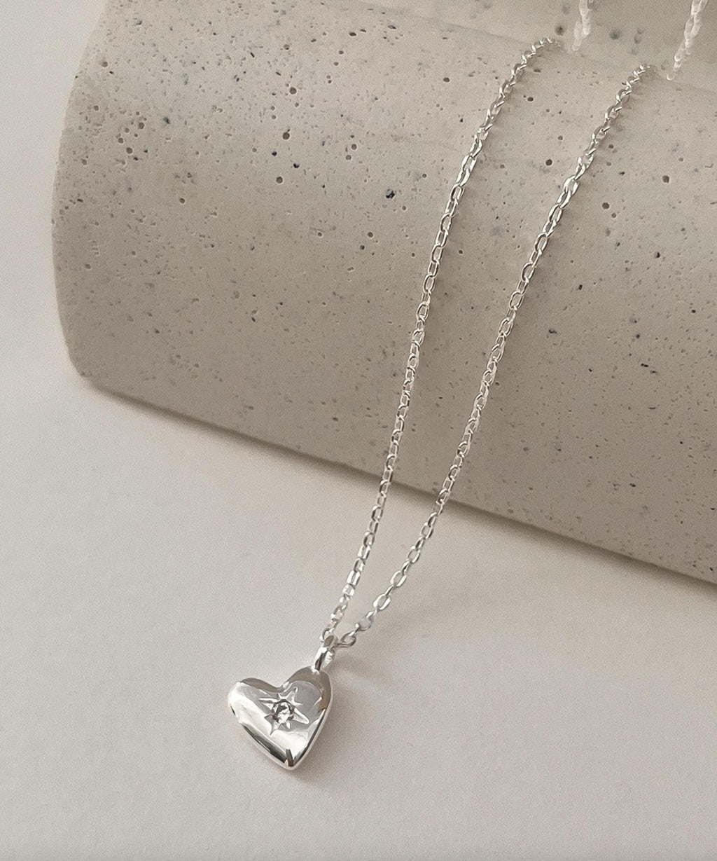 Heart Pendant Necklace with Gemstone