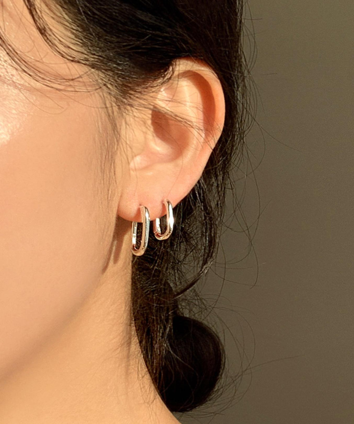 Oval Huggie Earrings