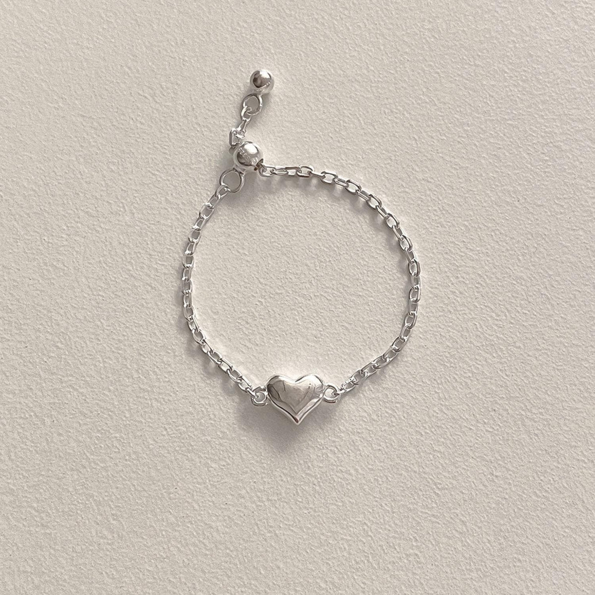 Puffy Heart Chain Ring