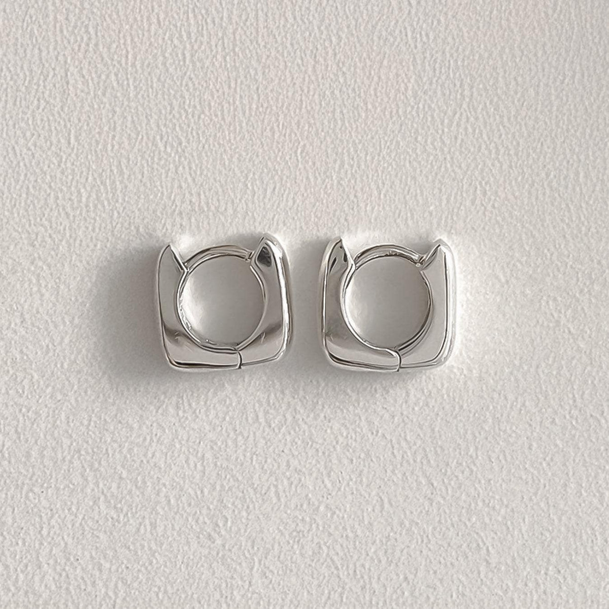 Chunky Mini Square Huggie Earrings