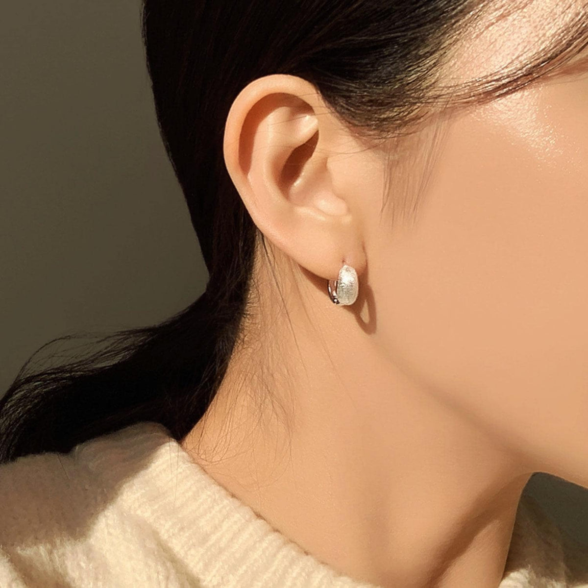 Textured Dome Huggie Earrings