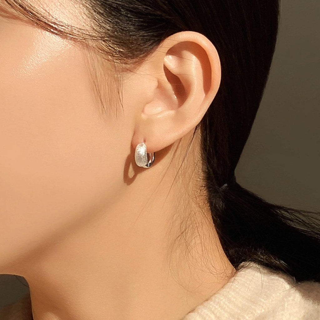 Textured Dome Huggie Earrings