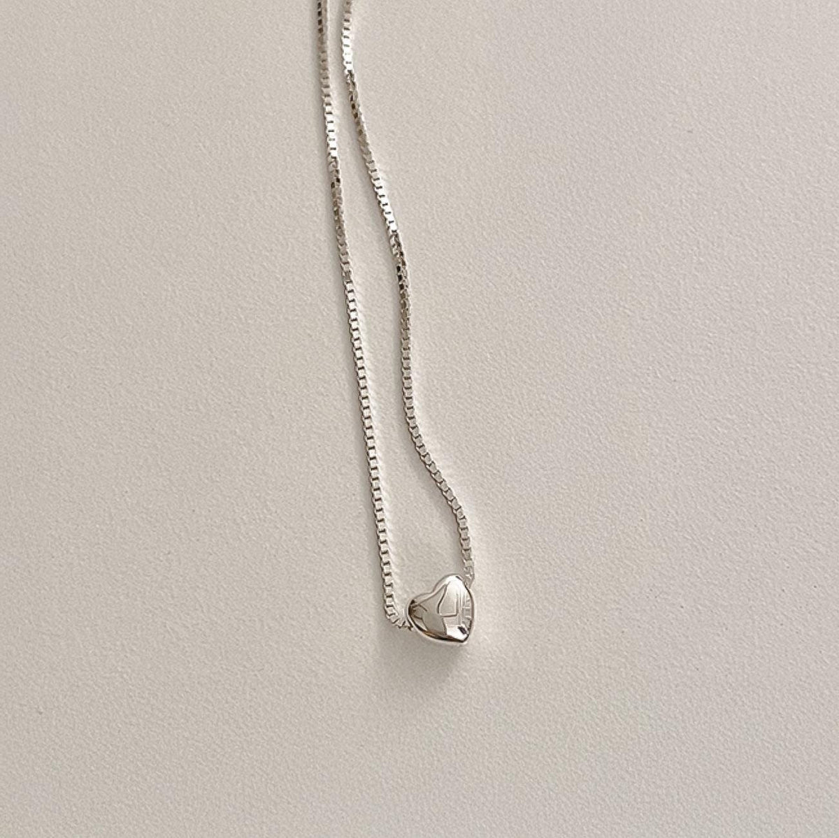 Heart Pendant Box Chain Necklace