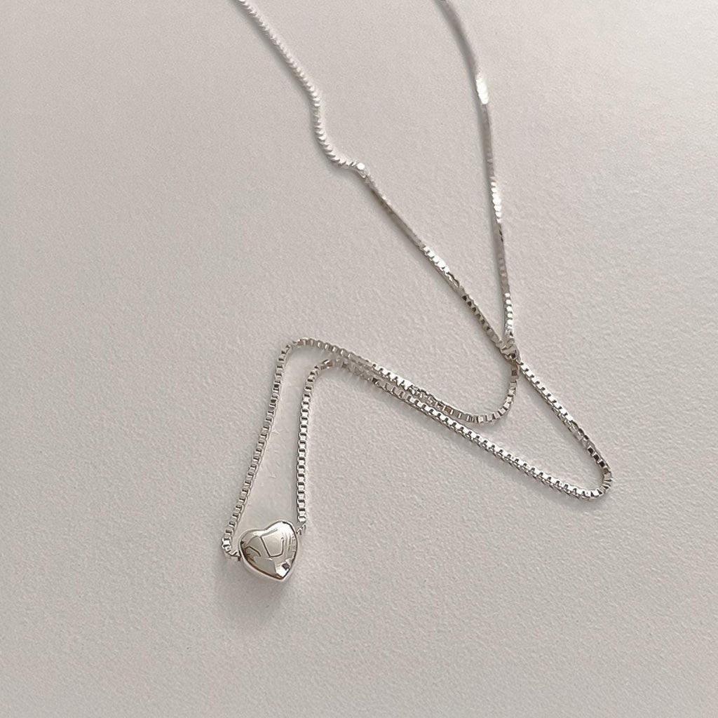 Heart Pendant Box Chain Necklace
