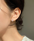 Beaded Circle Stud Earrings