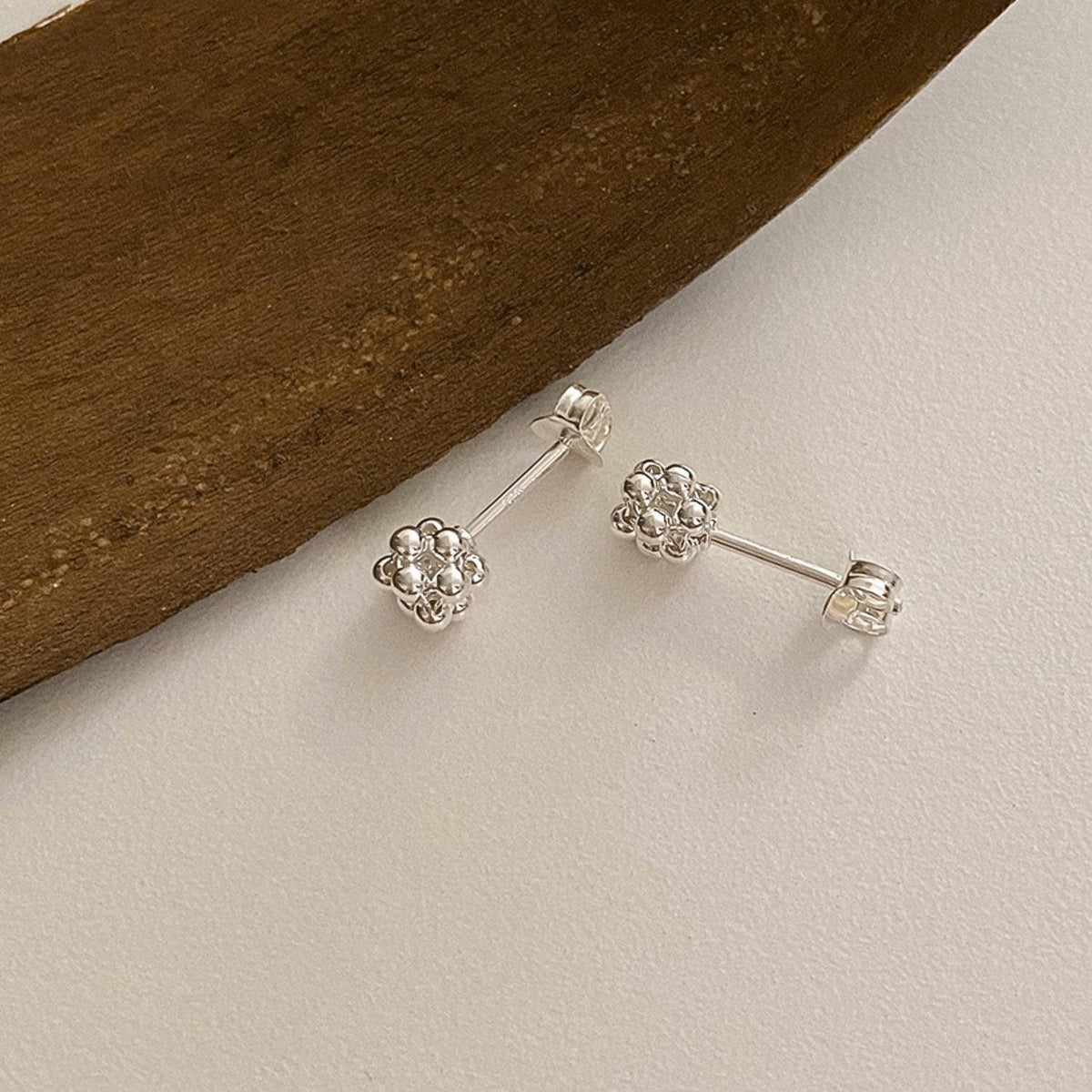 Beaded Cluster Stud Earrings