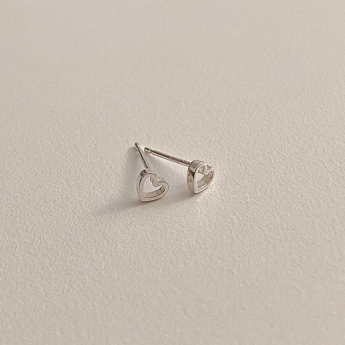 Mini Open Heart Stud Earrings