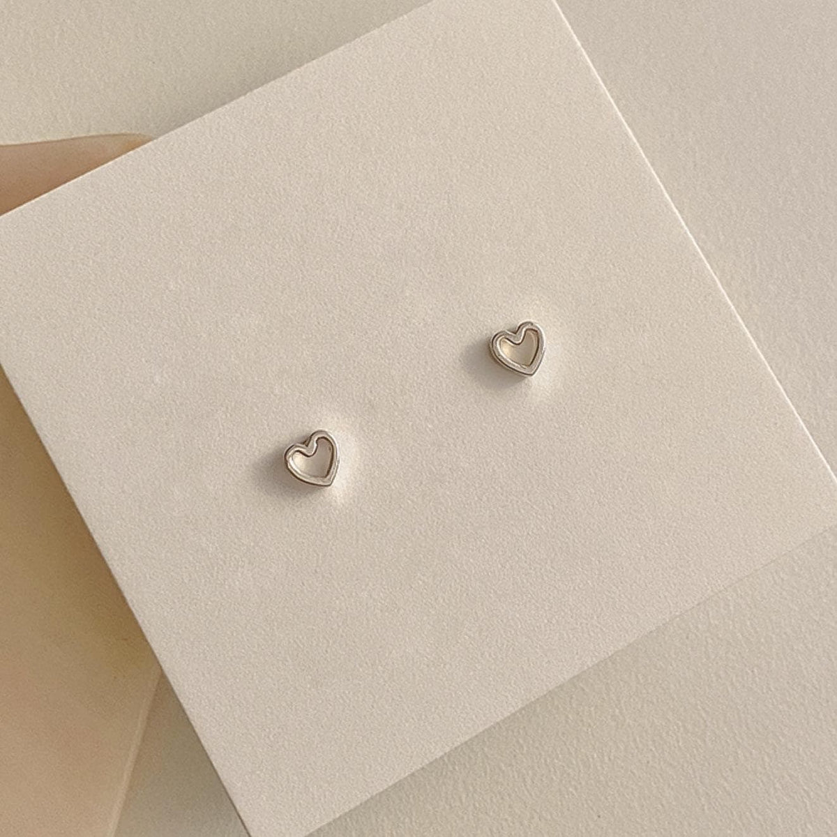 Mini Open Heart Stud Earrings
