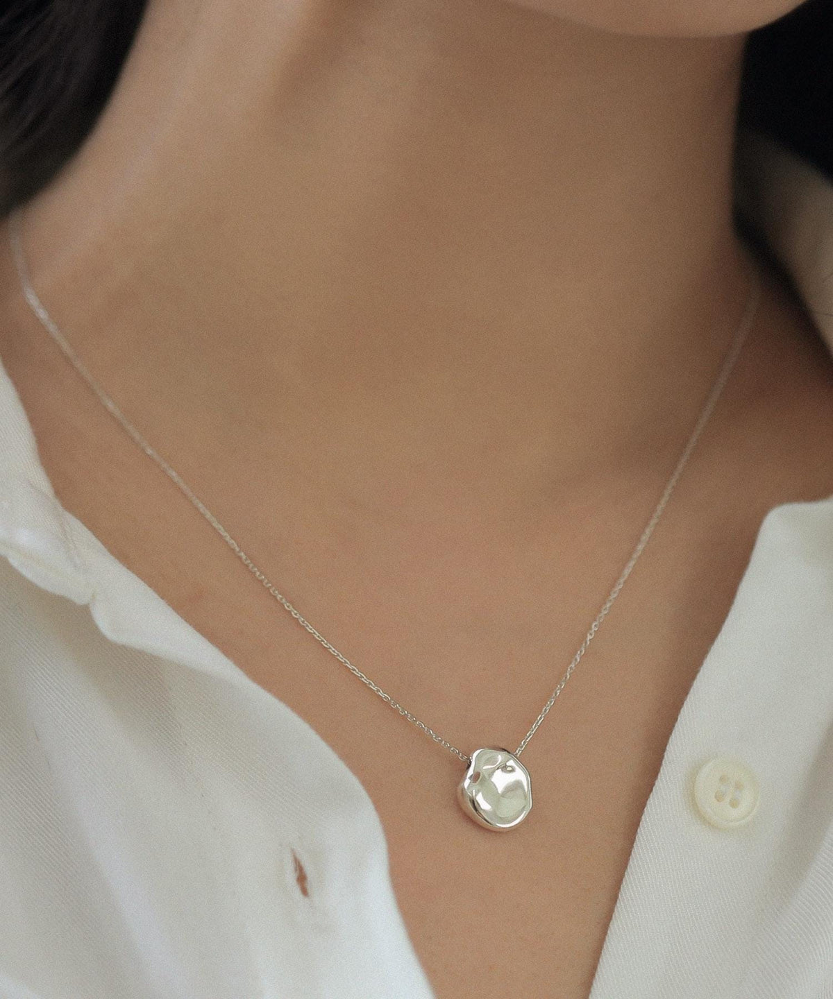 Organic Pebble Pendant Necklace