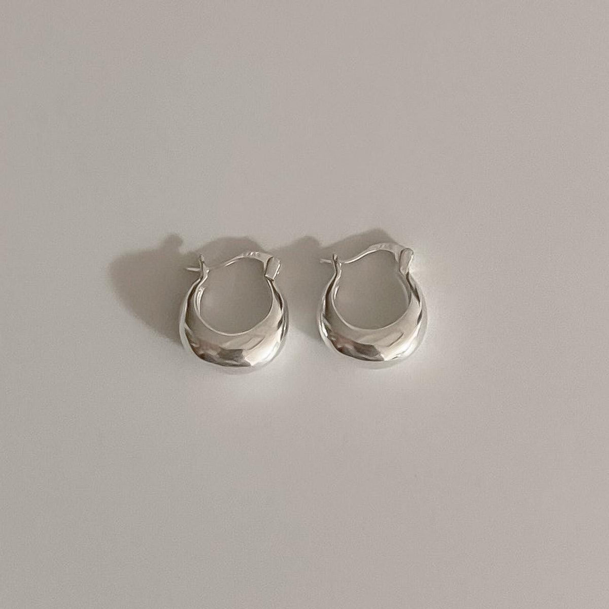 Teardrop Dome Creole Hoop Earrings