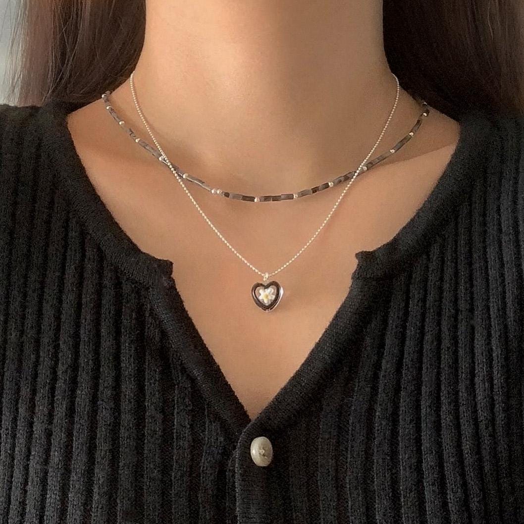 Labradorite Silver Beaded Choker Necklace