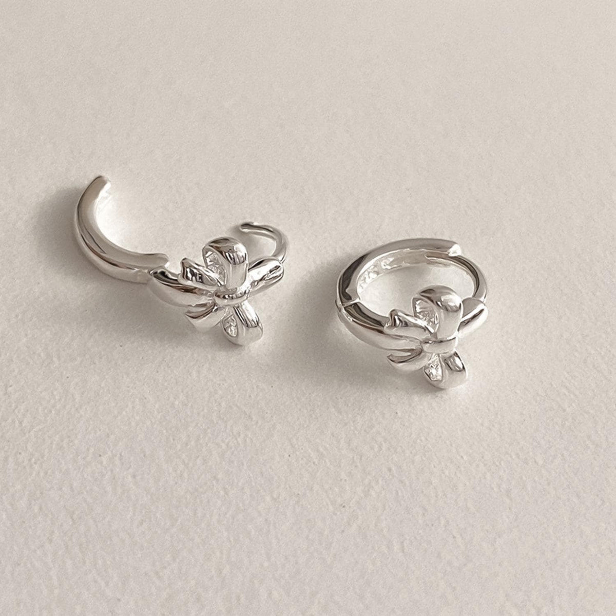 Mini Ribbon Bow Huggie Earrings