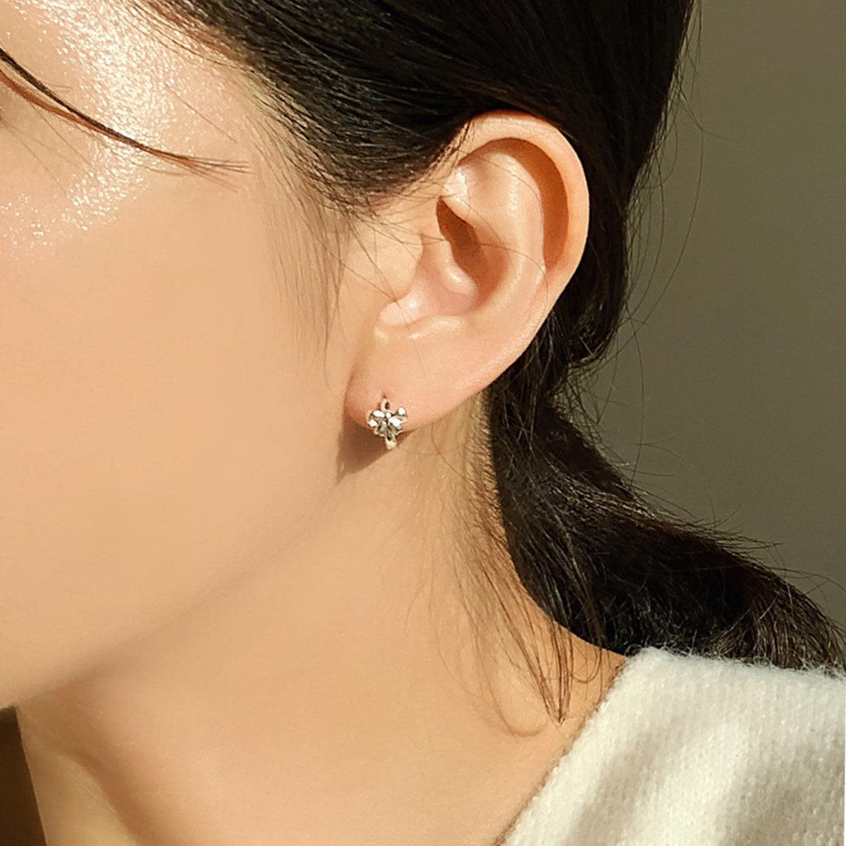 Mini Ribbon Bow Huggie Earrings