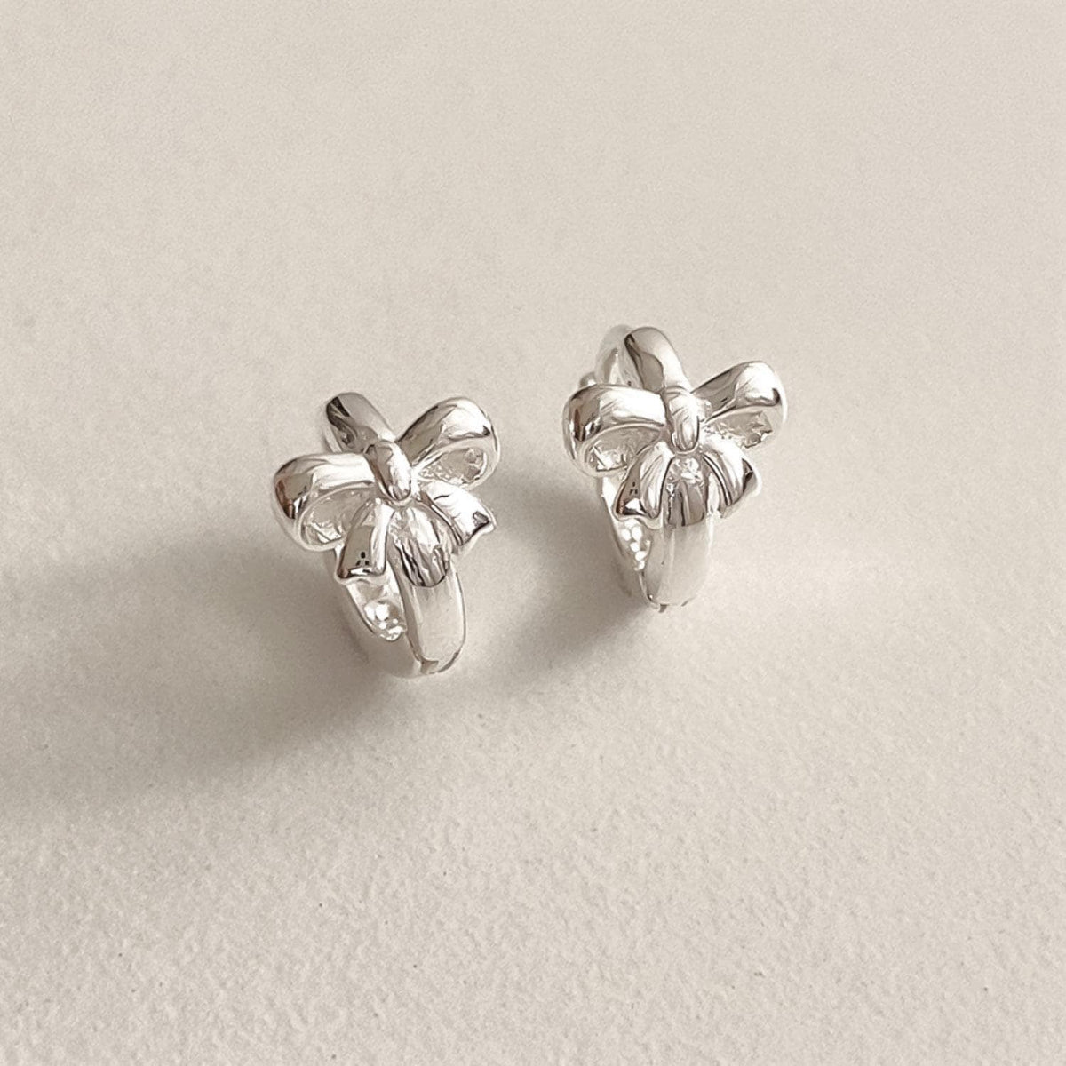 Mini Ribbon Bow Huggie Earrings
