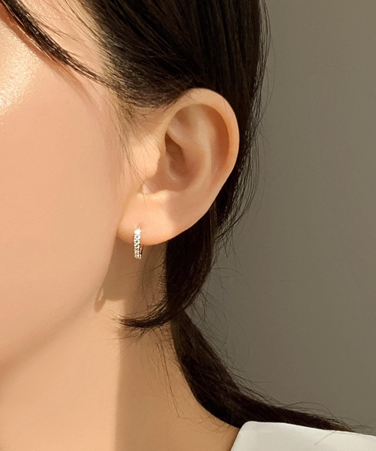 Dainty CZ Huggie Earrings