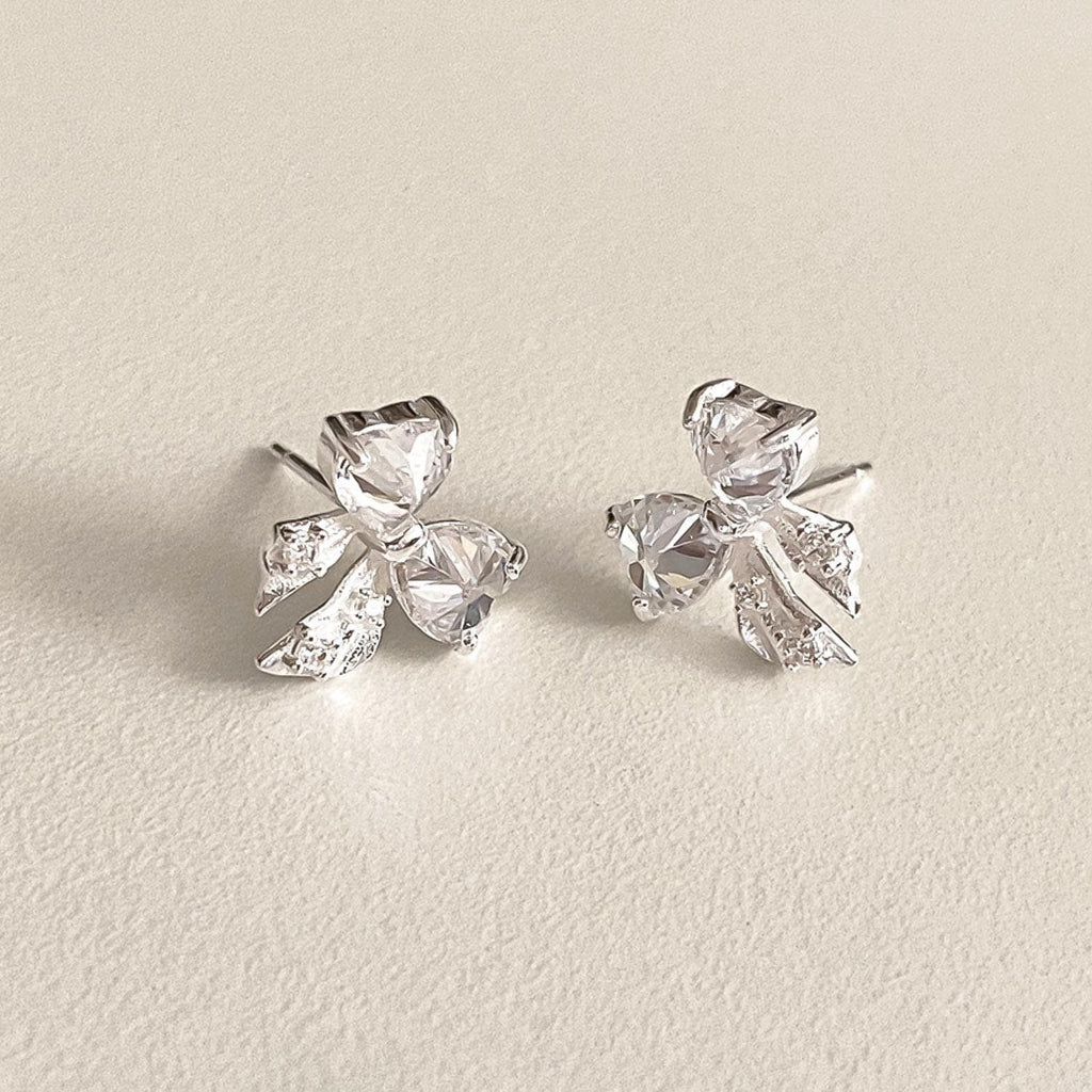 CZ Bow Stud Earrings