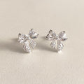 CZ Bow Stud Earrings