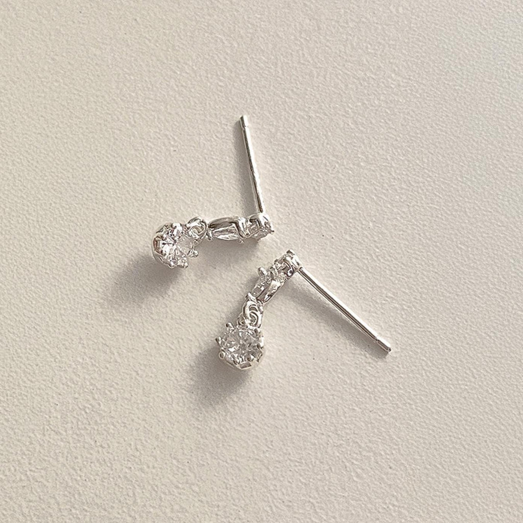 Triple CZ Drop Earrings