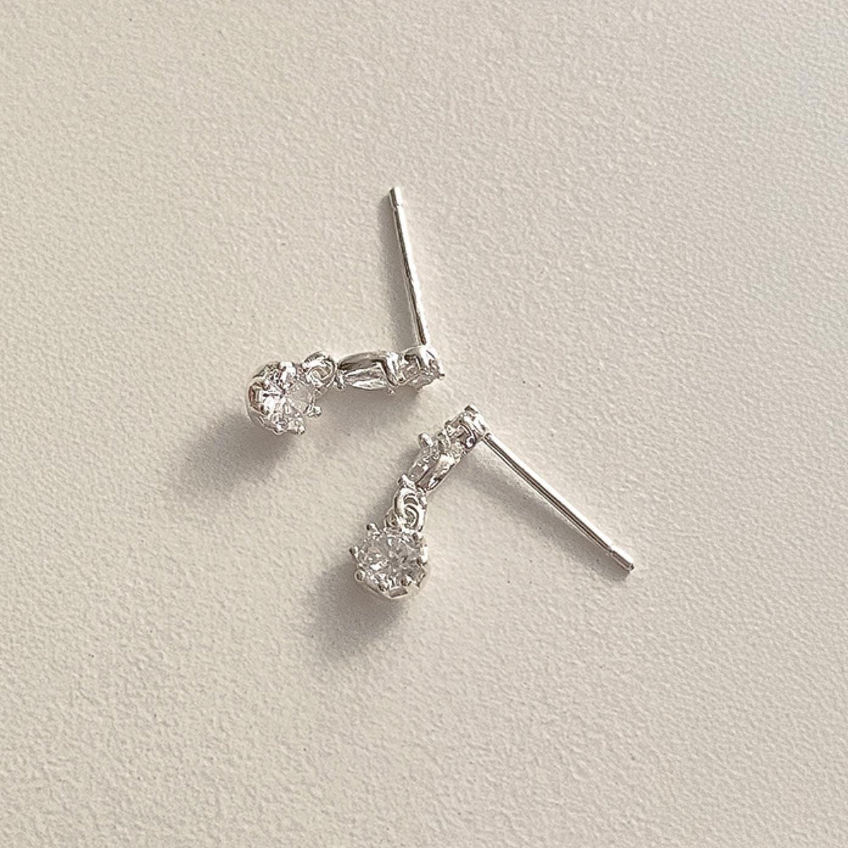 Triple CZ Drop Earrings