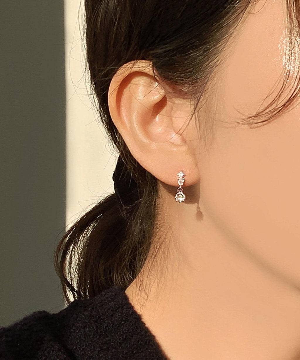 Triple CZ Drop Earrings