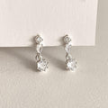 Triple CZ Drop Earrings