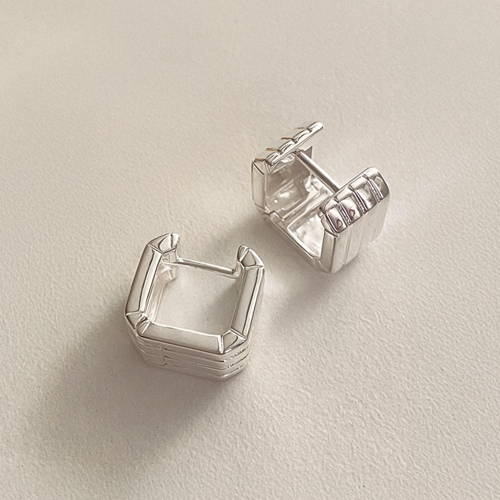 Textured Square Hoop Earrings