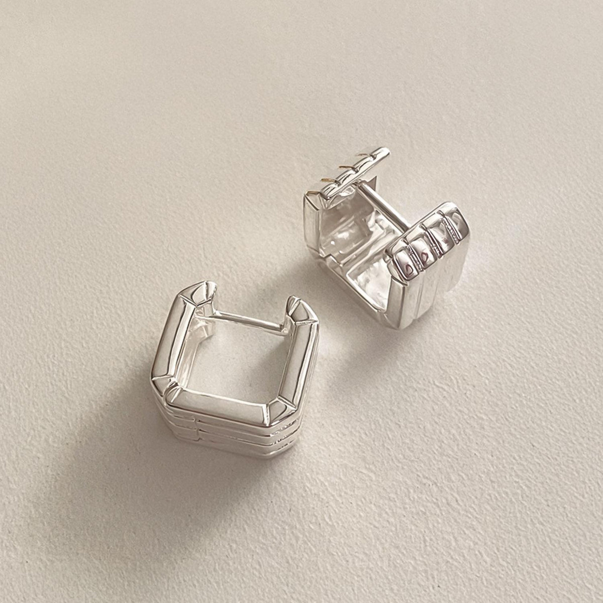 Textured Square Hoop Earrings