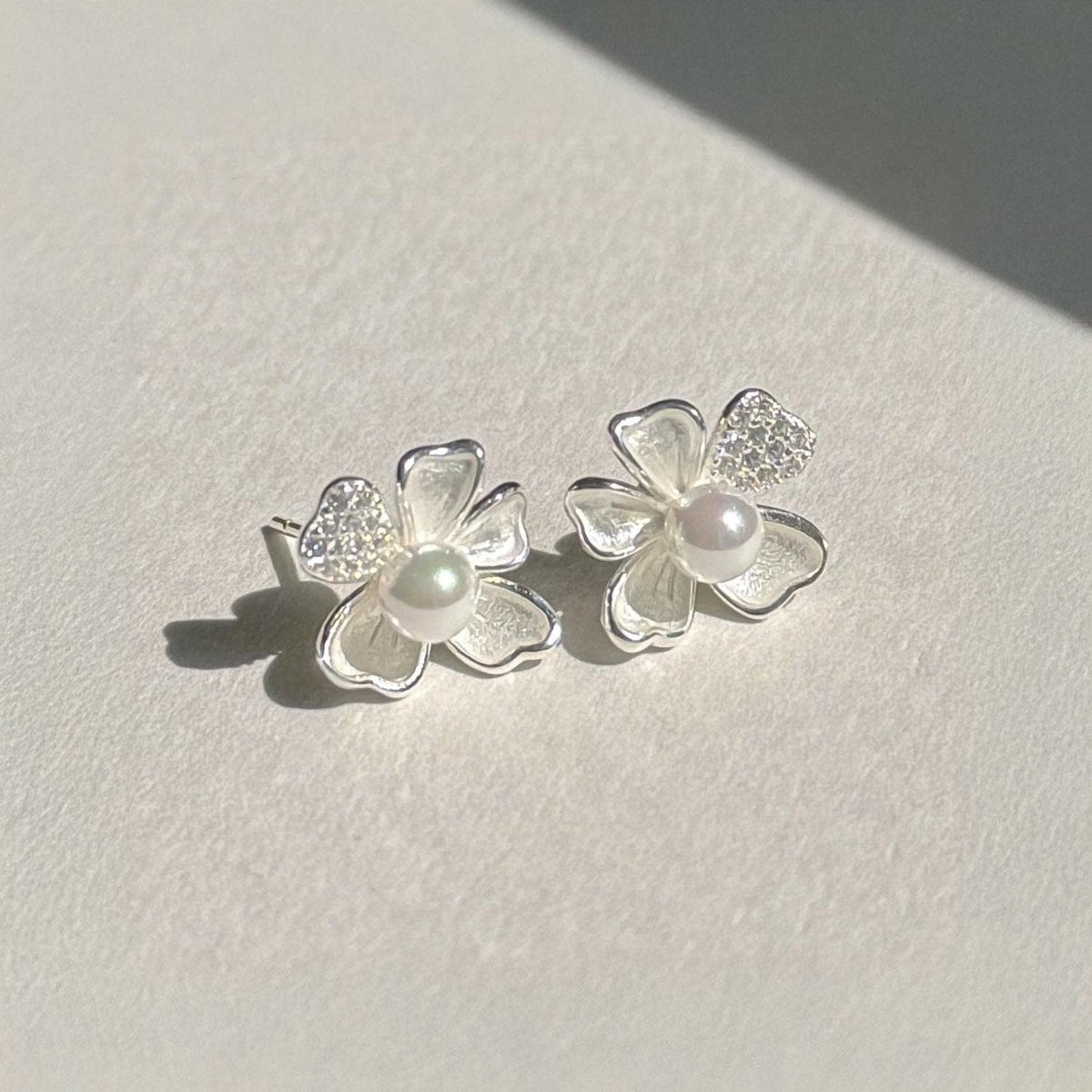 Freshwater Pearl Flower Studs