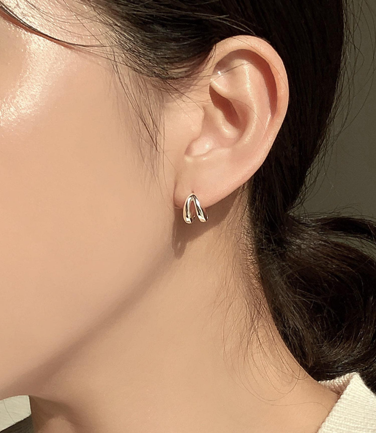 Mini Double Line Huggie Earrings