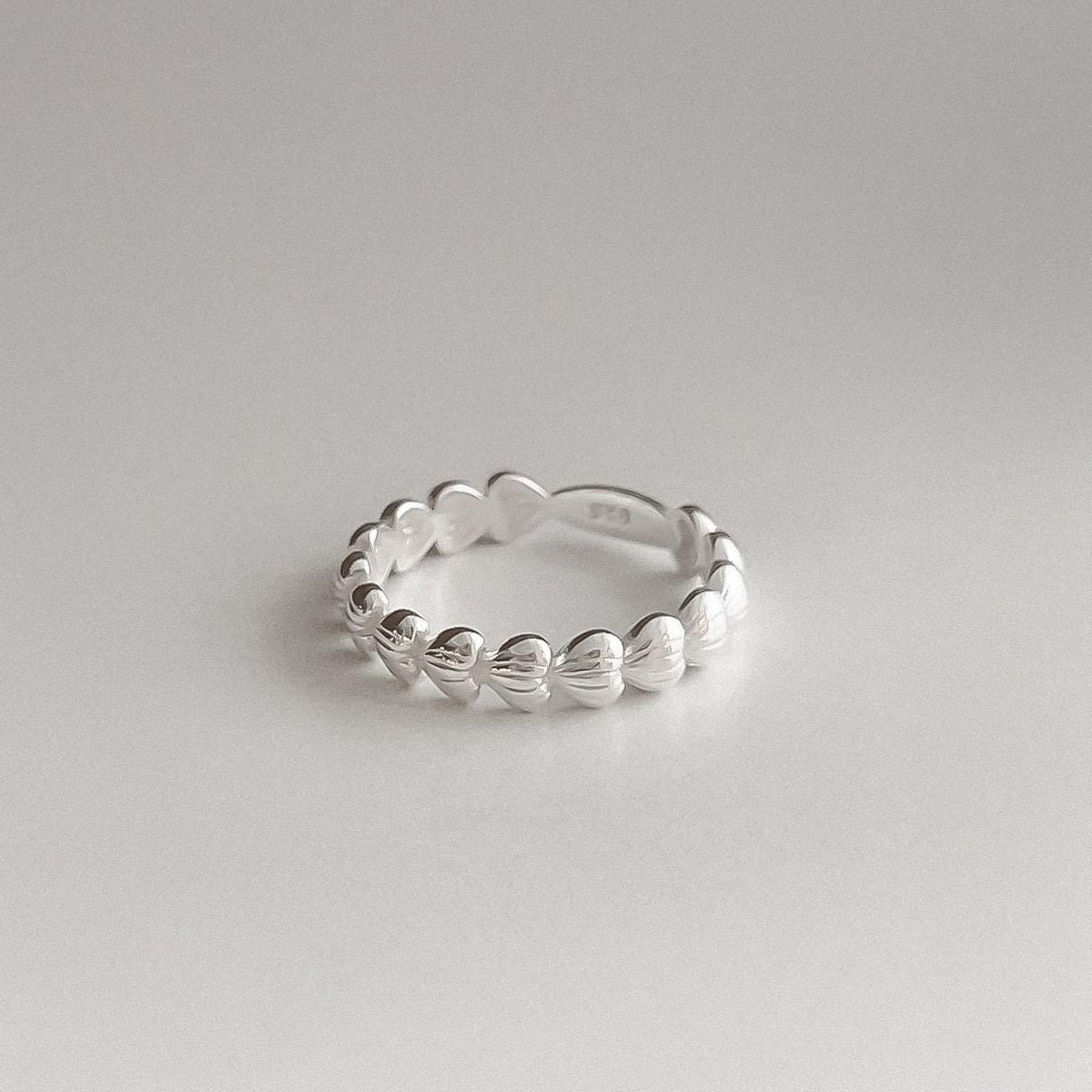 Textured Heart Band Ring