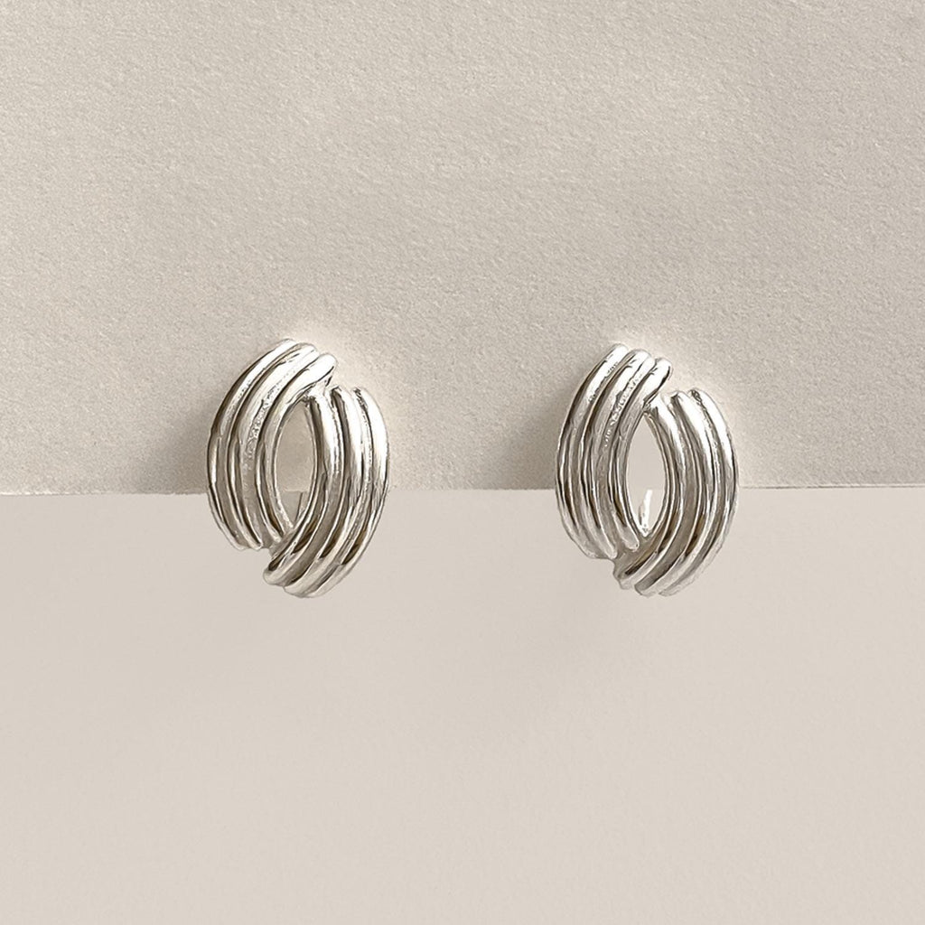Ripple Curve Huggie Earrings