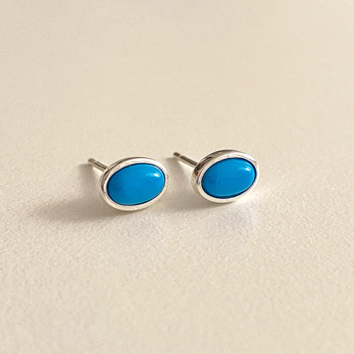 Oval Turquoise Stud Earrings