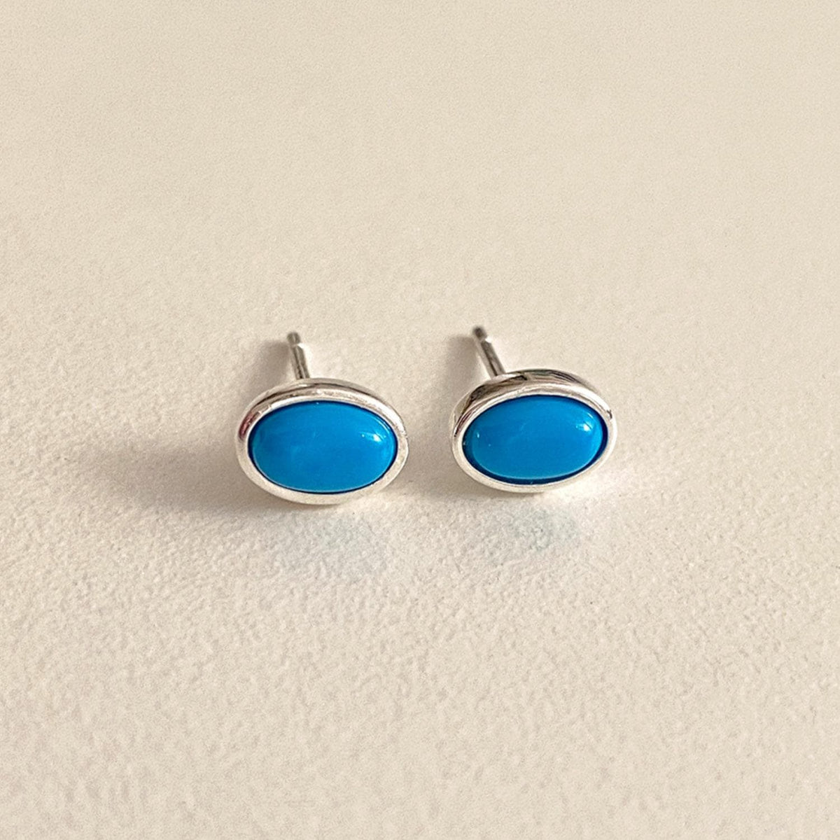 Oval Turquoise Stud Earrings