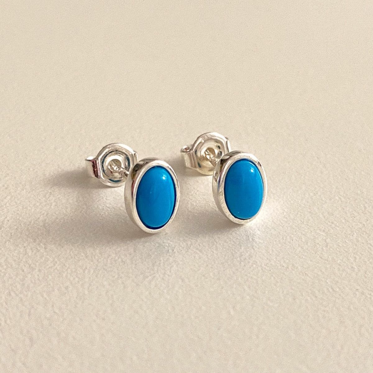 Oval Turquoise Stud Earrings