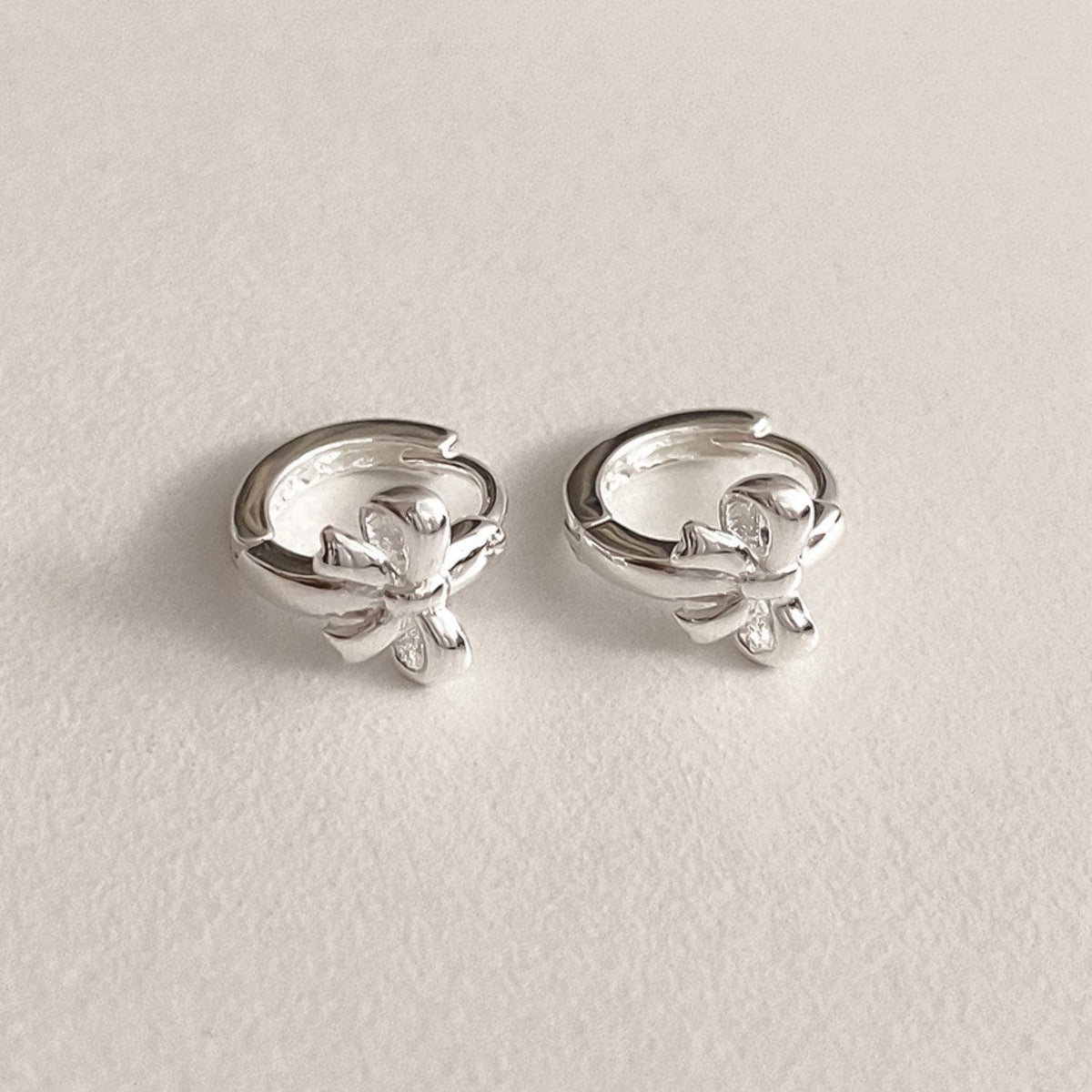 Mini Ribbon Bow Huggie Earrings