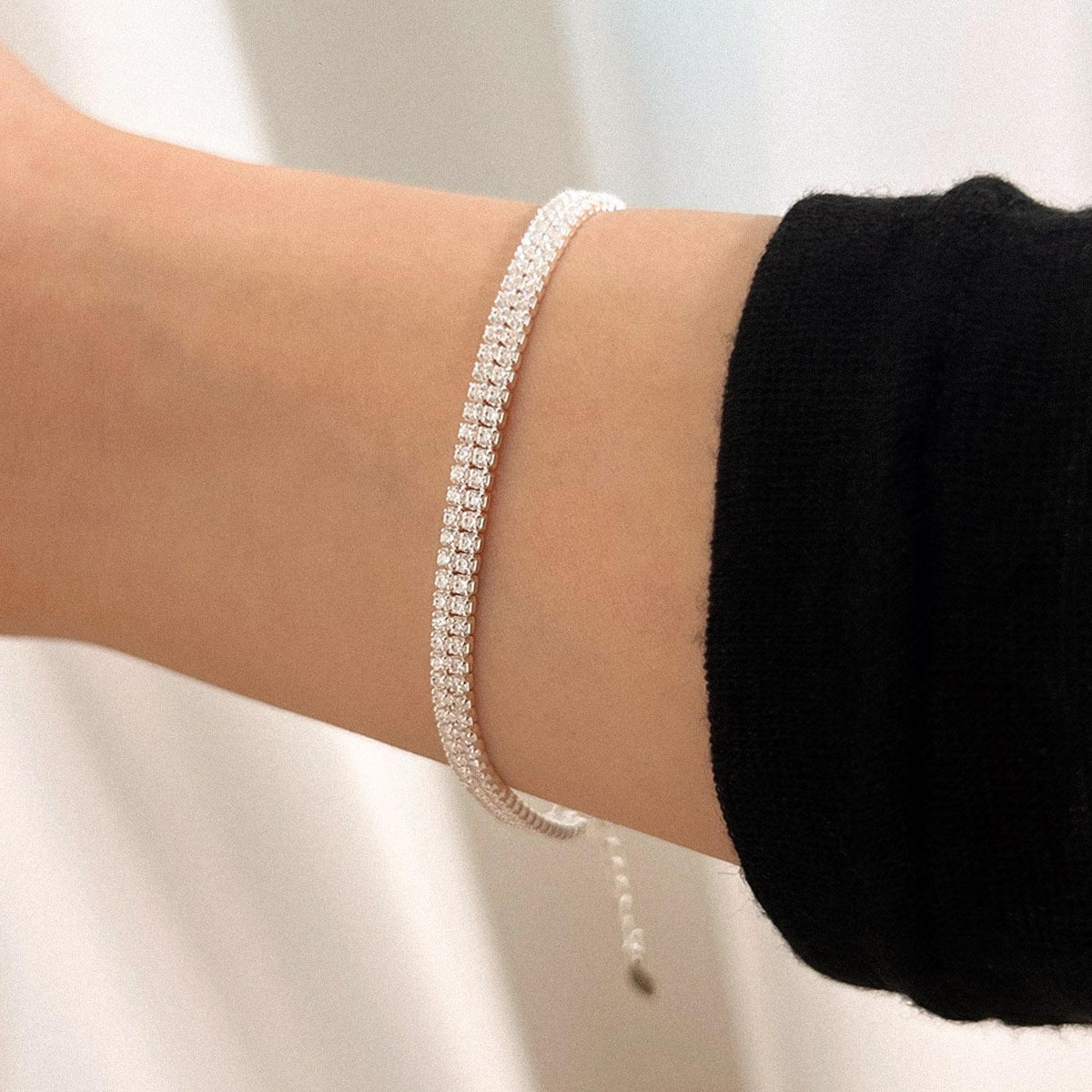Double Row CZ Tennis Bracelet