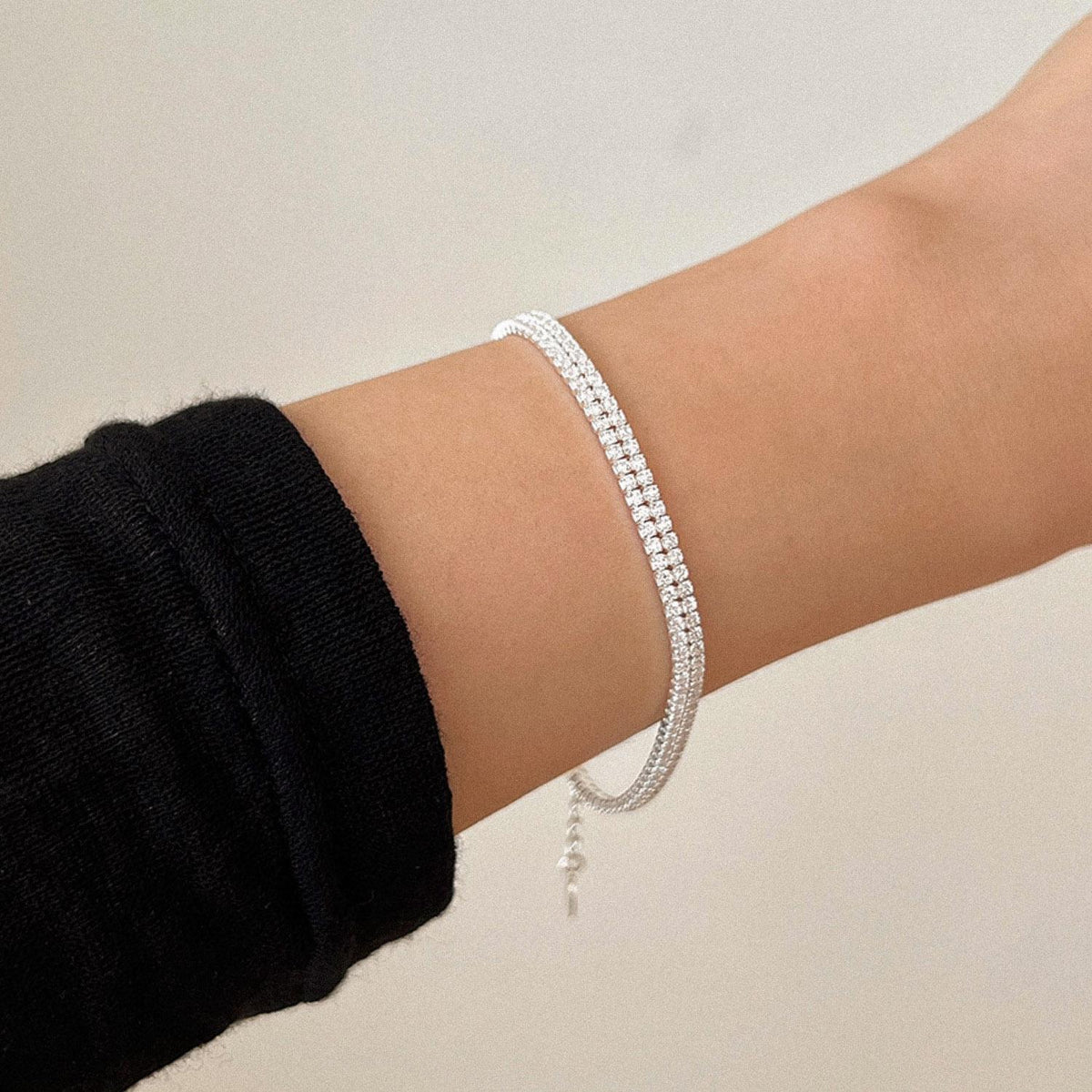 Double Row CZ Tennis Bracelet