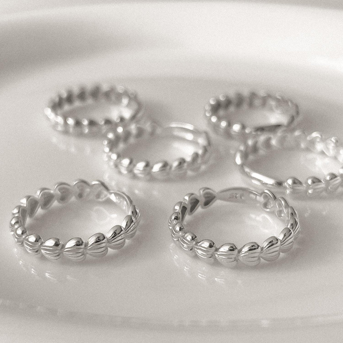 Textured Heart Band Ring