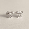 Petite CZ Bow Stud Earrings