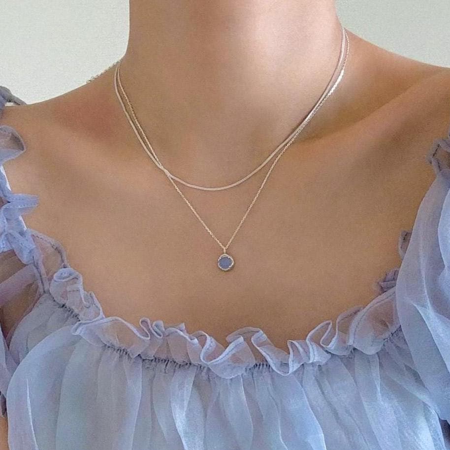 Pastel Gemstone Pendant Necklace