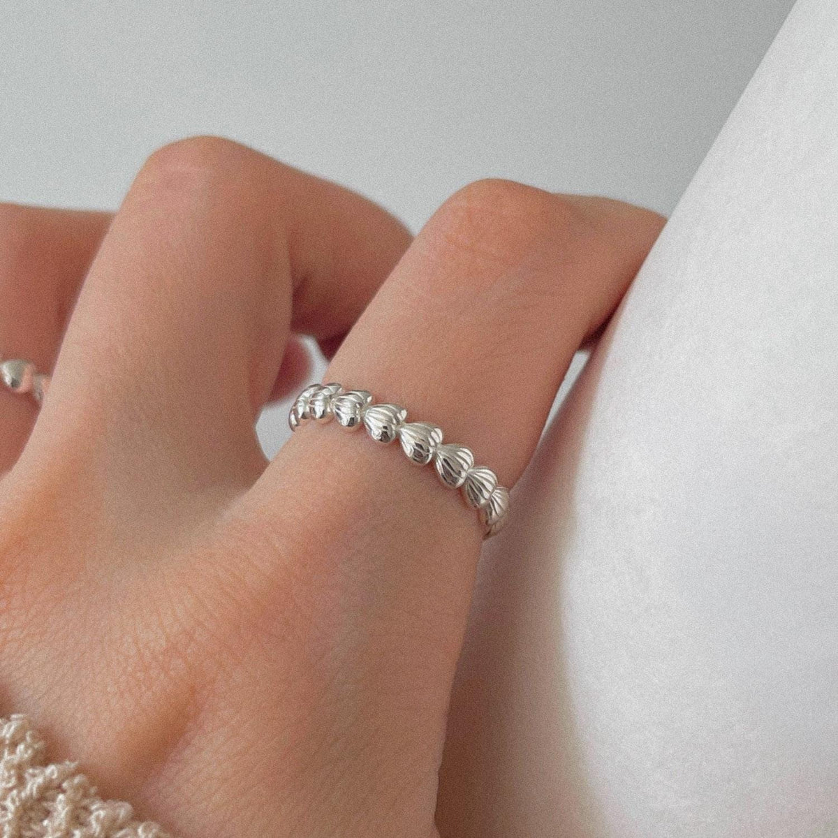 Textured Heart Band Ring