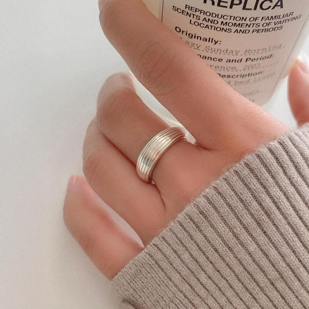 Ribbed Dome Band Ring