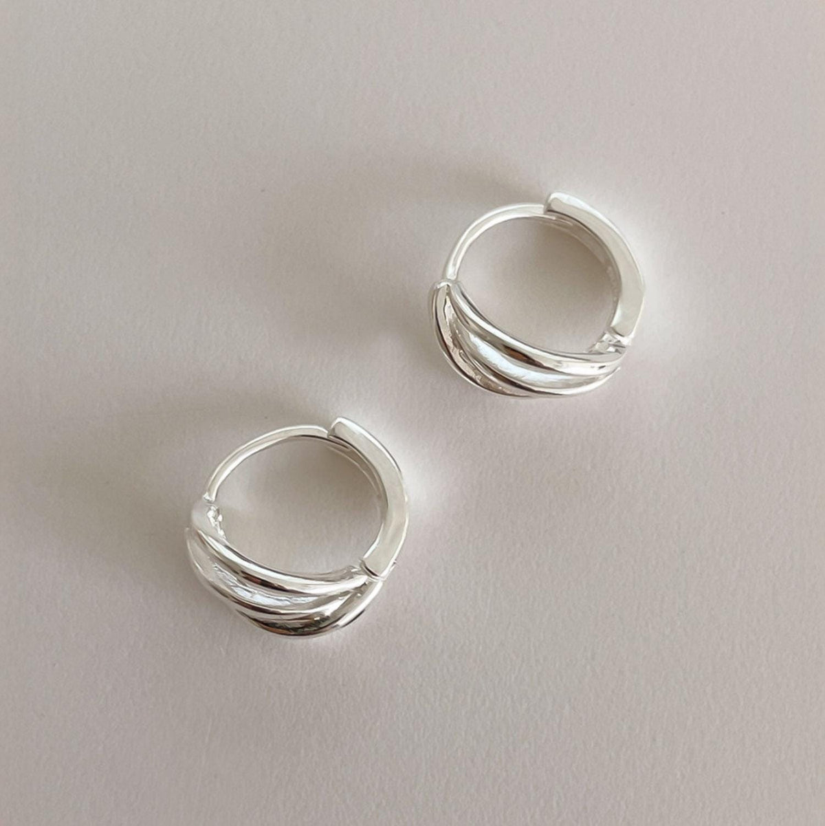 Curved Line Huggie Earrings