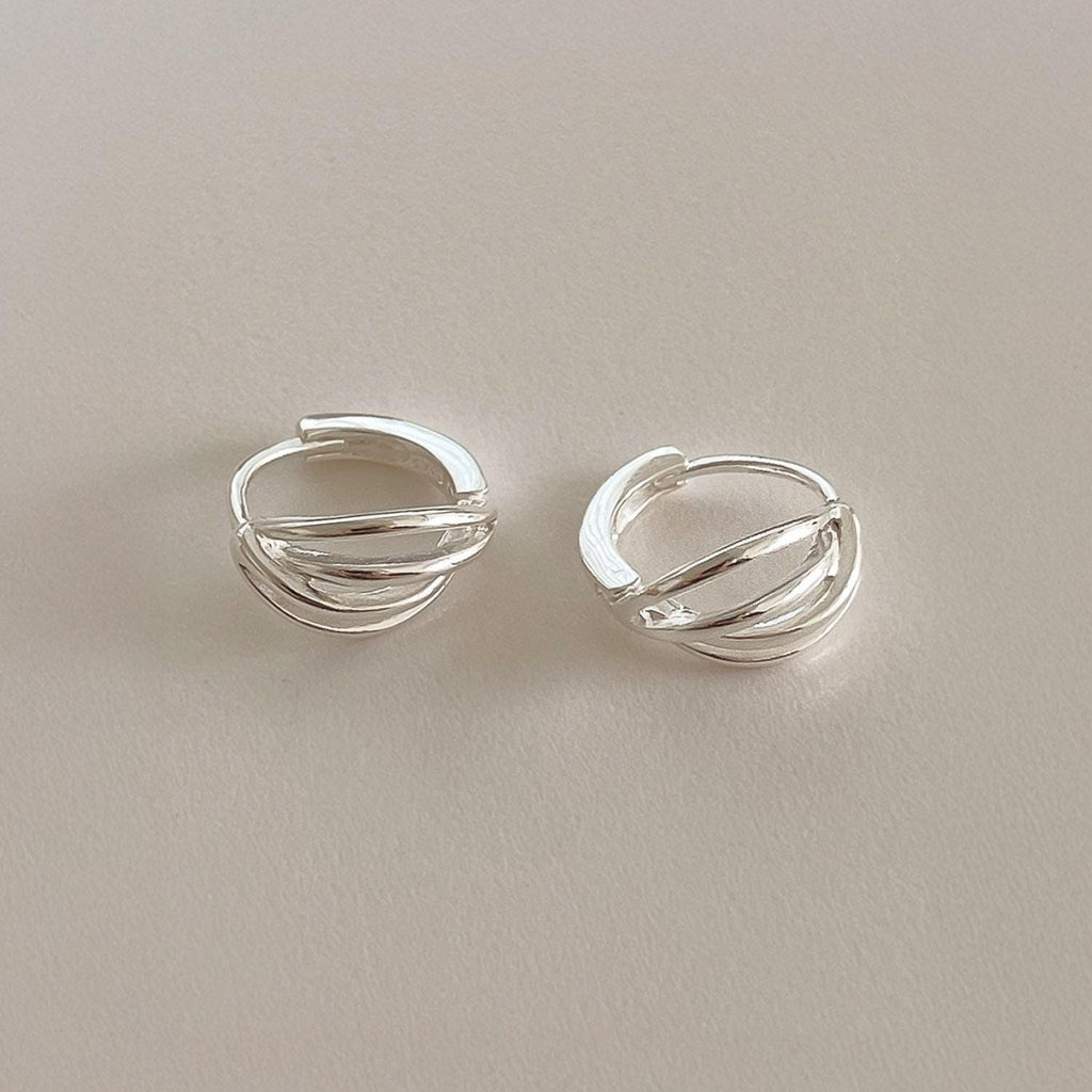 Curved Line Huggie Earrings