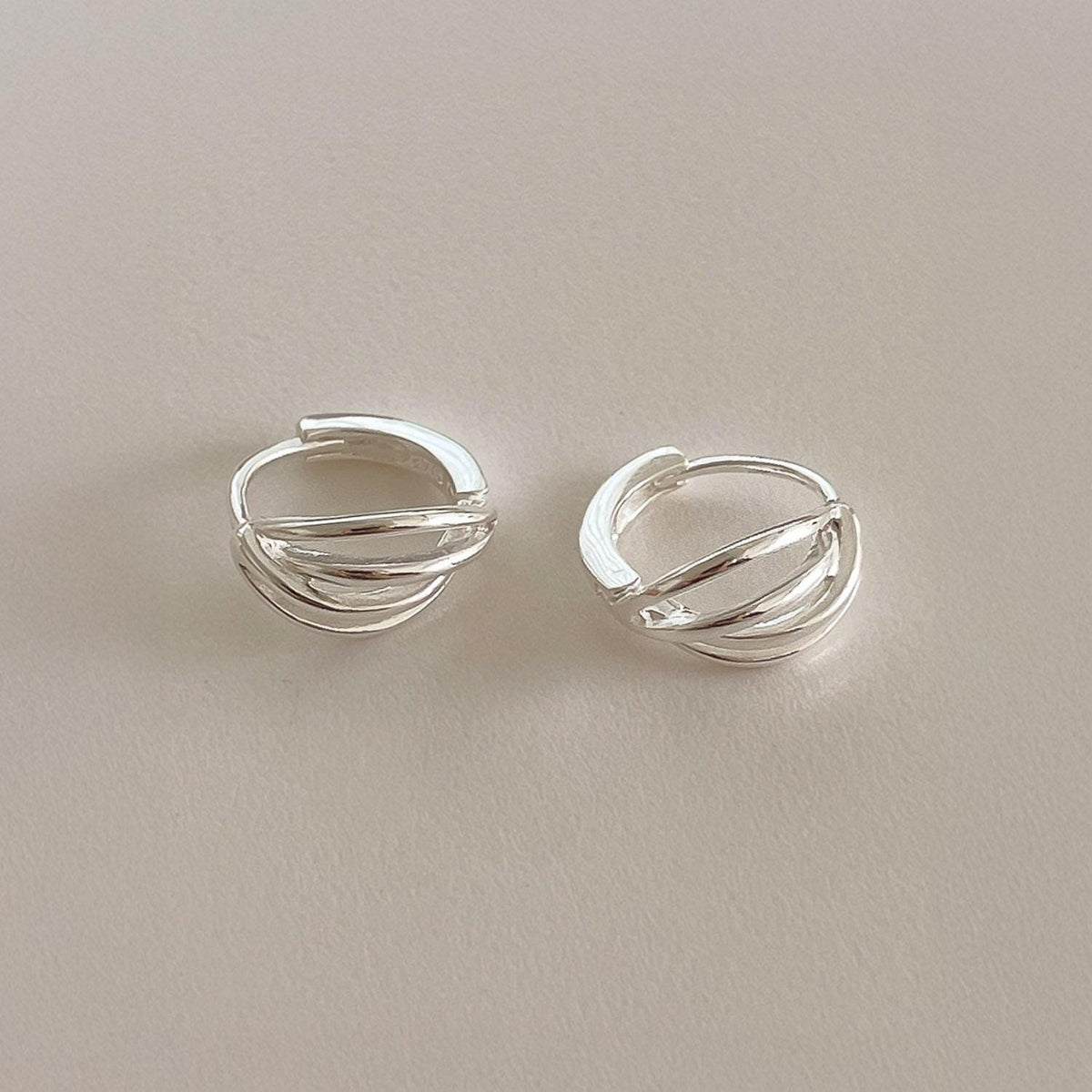 Curved Line Huggie Earrings