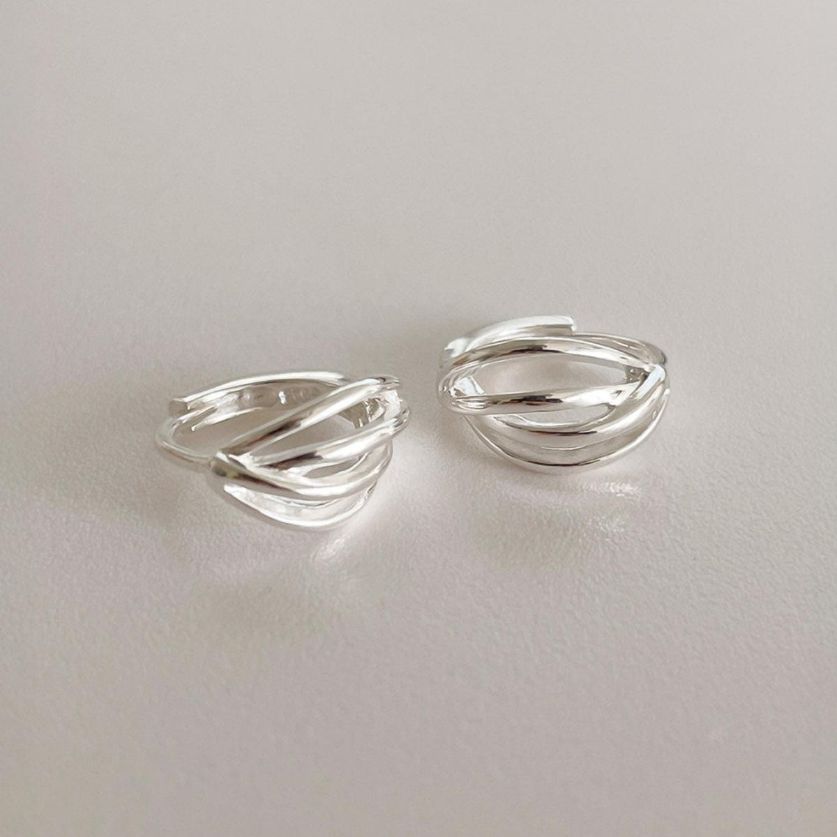 Curved Line Huggie Earrings