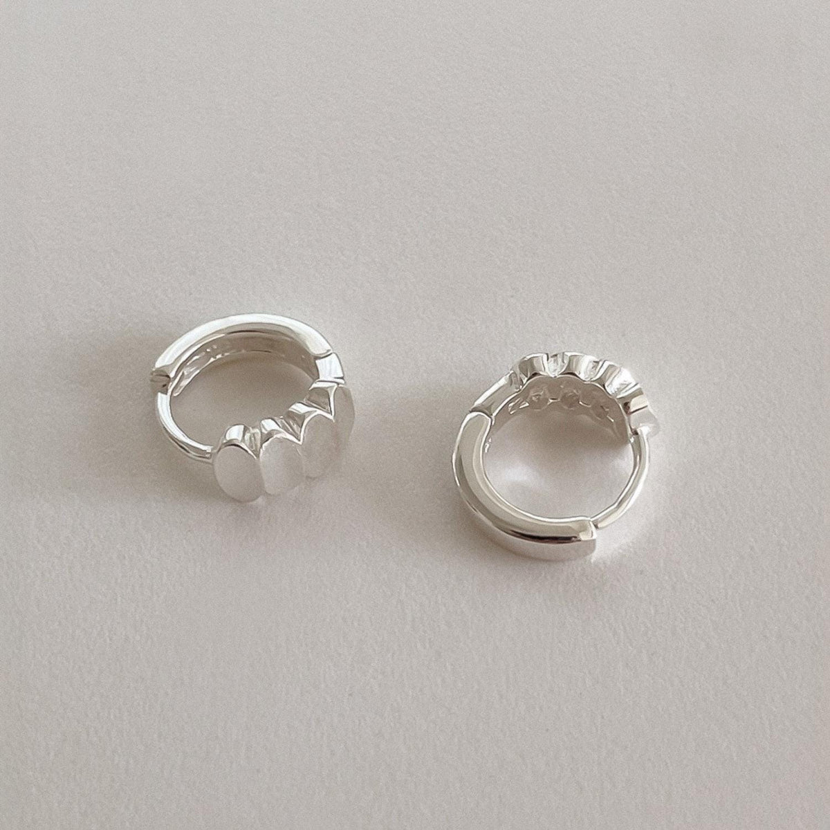 Matte Oval Dot Huggie Earrings