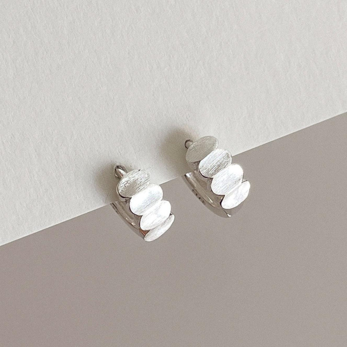 Matte Oval Dot Huggie Earrings
